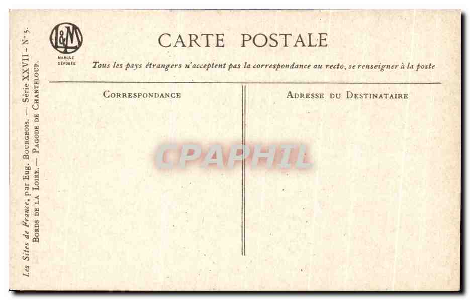CPA Pagode de Chanteloup — Rückseite