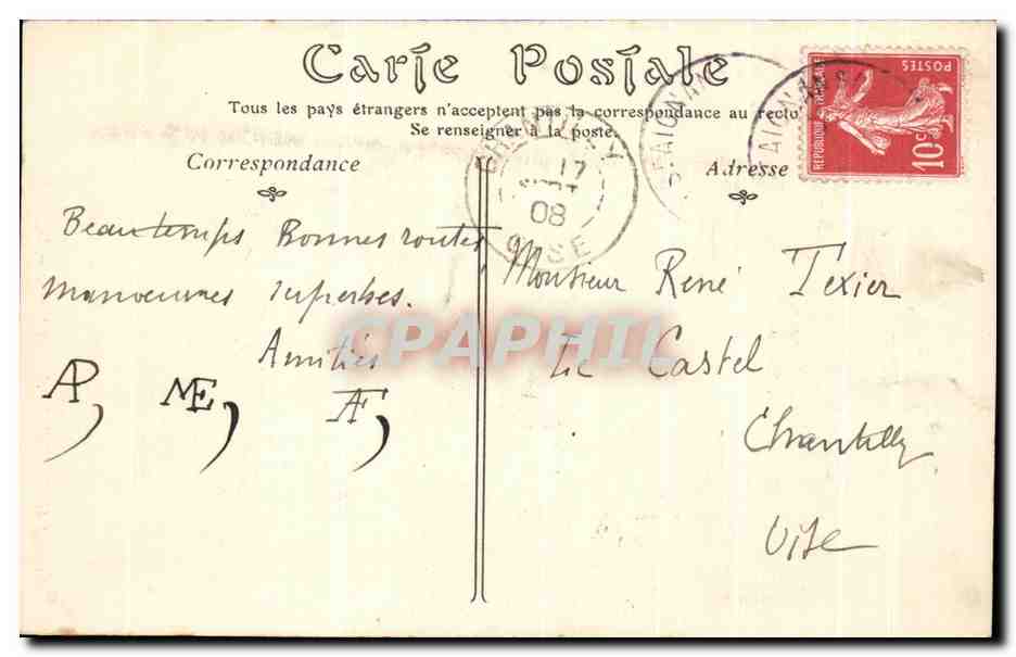CPA Saint Aignan Le Porche du Chateau — Verso