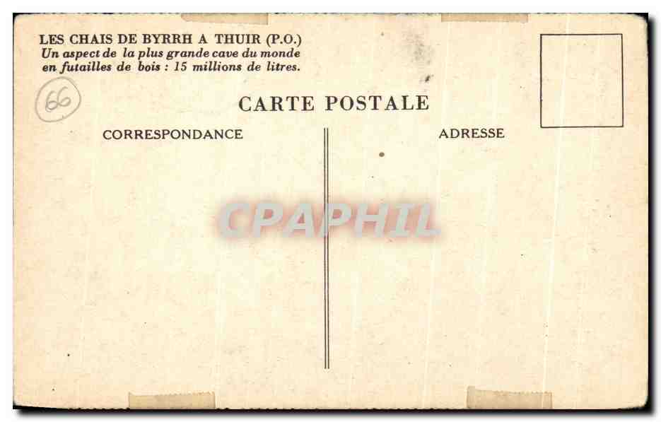 CPA Les Chais De Byrrh A Thuir Un aspect de la plus grande cave du monde en futailles de bois — Rückseite