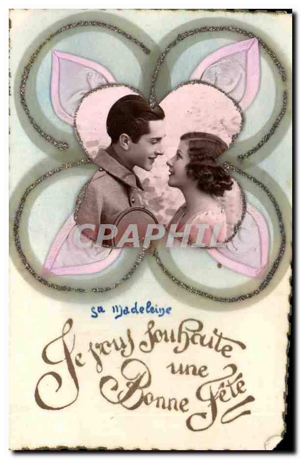 CPA Ste Madeleine Le Peus Souhaiute une Bonne Fete Couple