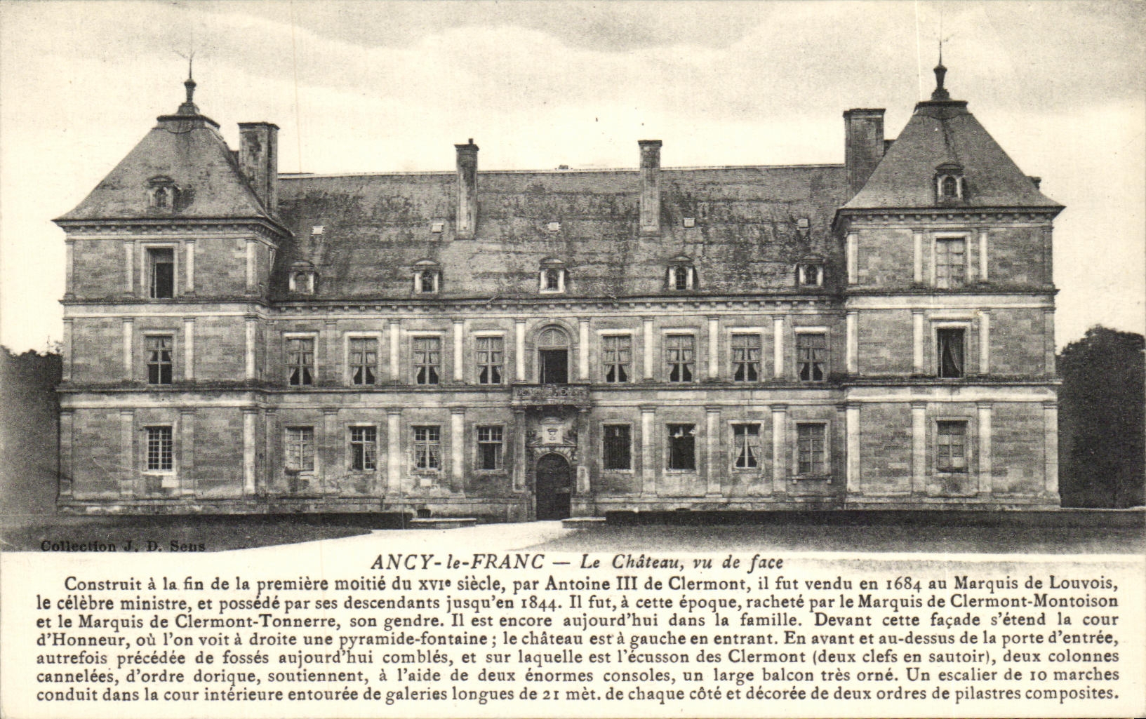 CPA Ancy Le France Le Chateau vu de face Construit a la fin de la premiere moitie du siecle par Antoine de Clermont il 