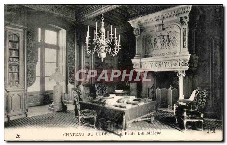 CPA Chateau Du Lude La Petile Bibliotheque Library