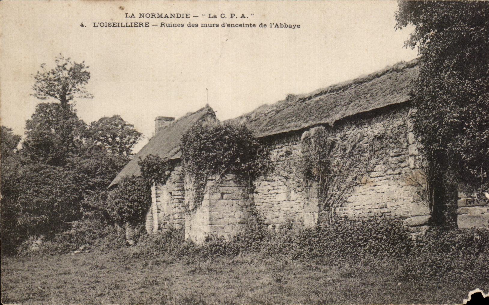 CPA La normandie L'Oiseilliere Ruines des murs d'Enceinte de l'Abbaye