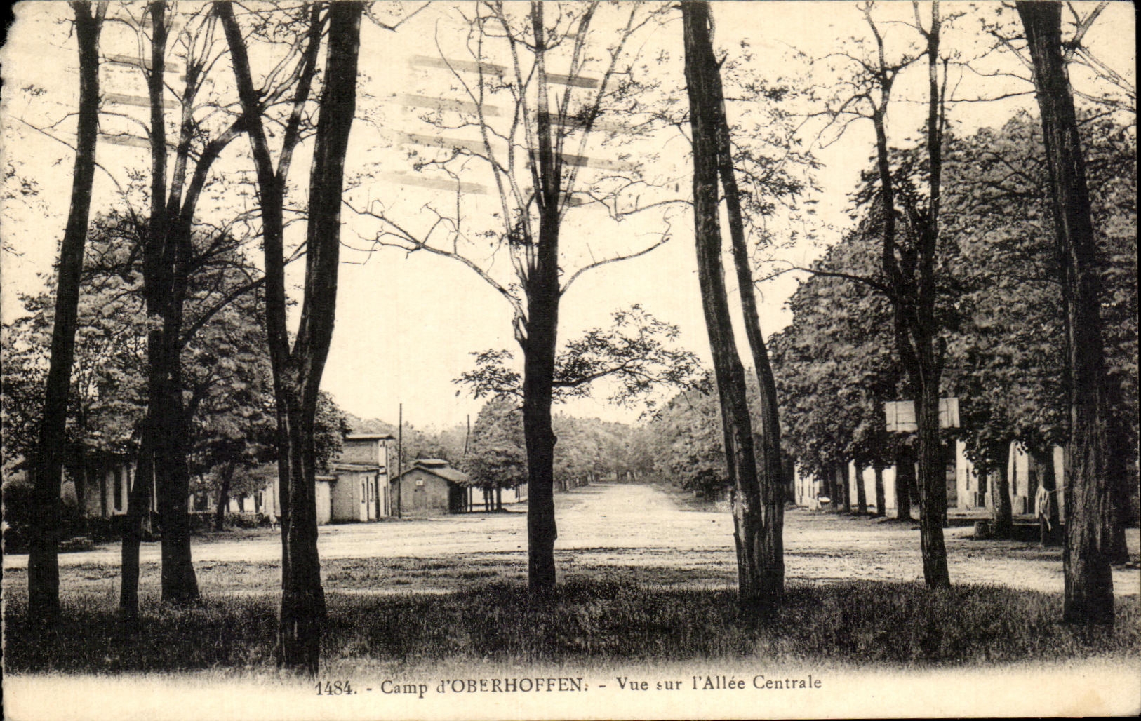 Camp d'Oberhoffen — Vue sur l'Allée Centrale — Édition A. Kelbeter-Haguenau, n° 1484