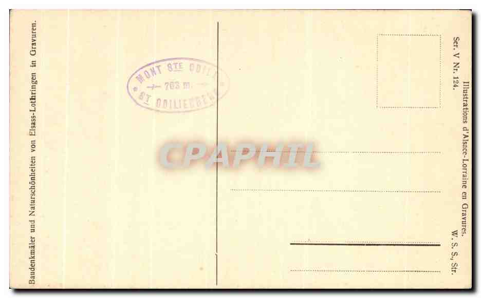 CPA Alsace St Odile Kloster St Odilien Elsass — Rückseite