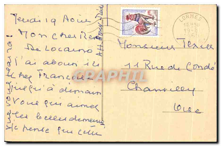 CPA Chateau De Vesigneux Poste Saint Martin Du Puy Gares Lormes et Avallon  — Rückseite