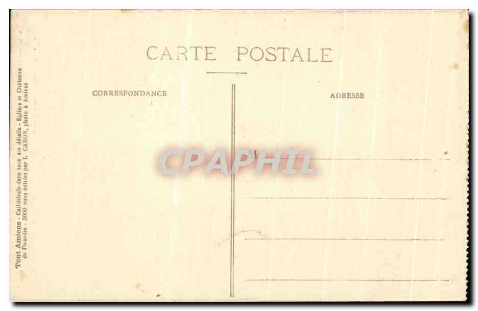 CPA Amiens Cathedrale La Nef Et Les Stalles Du Choeur — Rückseite