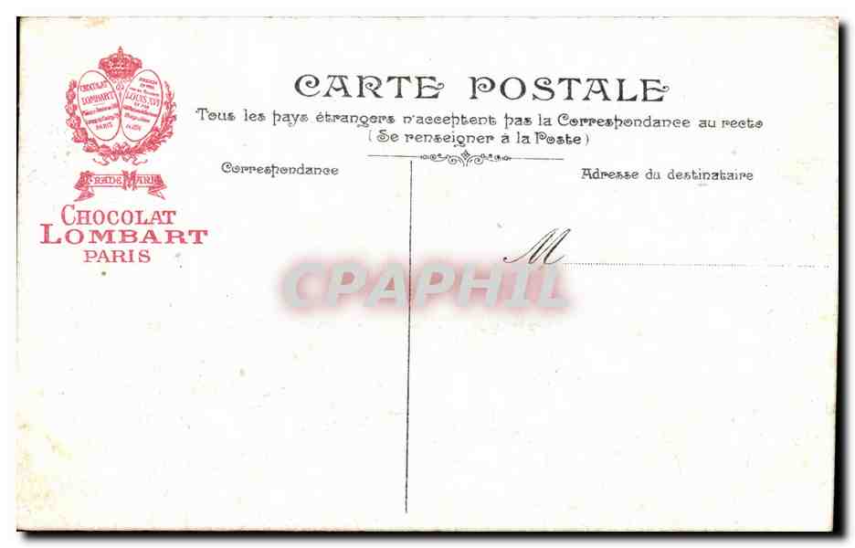 CPA Bordeaux La passerelle Chocolat Lombart — Verso