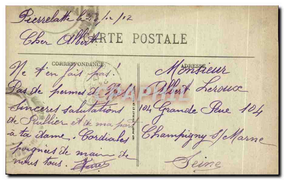 Bagnères-de-Bigorre — Das Casino — BR 3364 — Rückseite