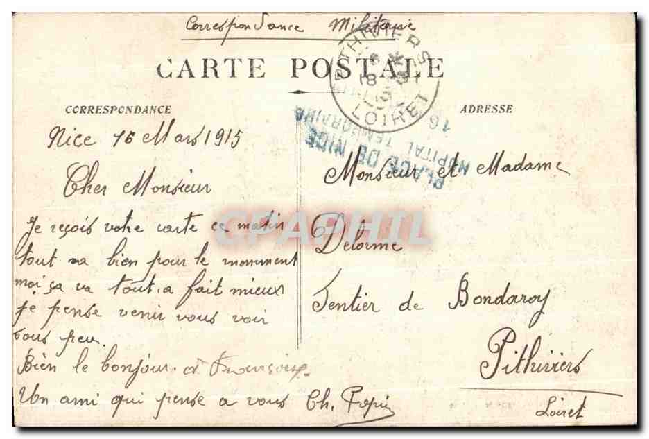 CPA Nice Le Jardin du Roi de Wurtemberg — Rückseite
