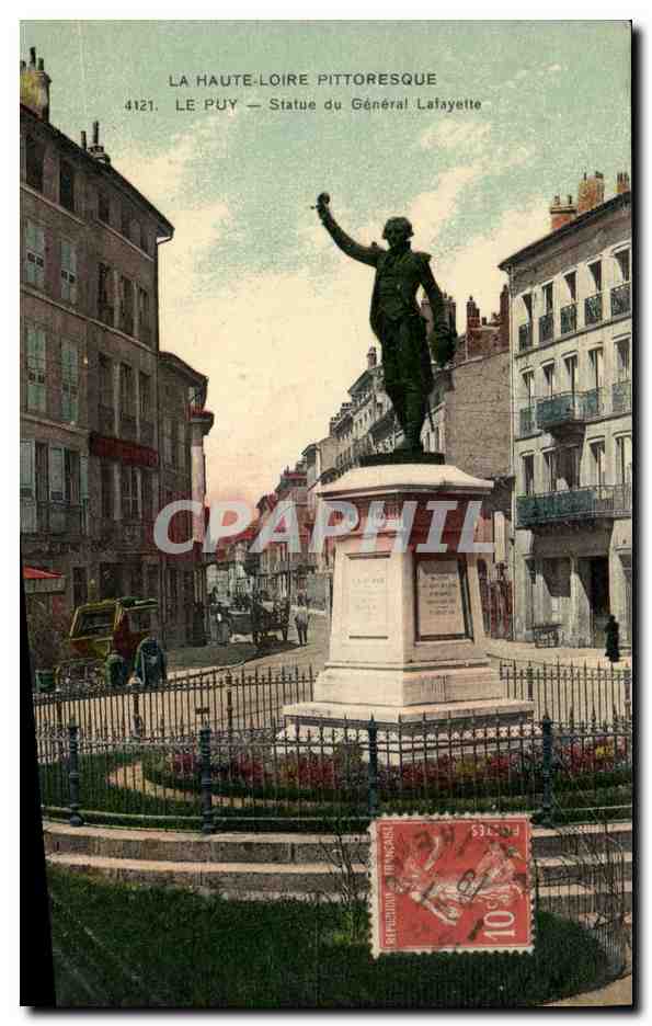 CPA La Haute Loire Pittoresque Le Puy Statue du General Lafayette