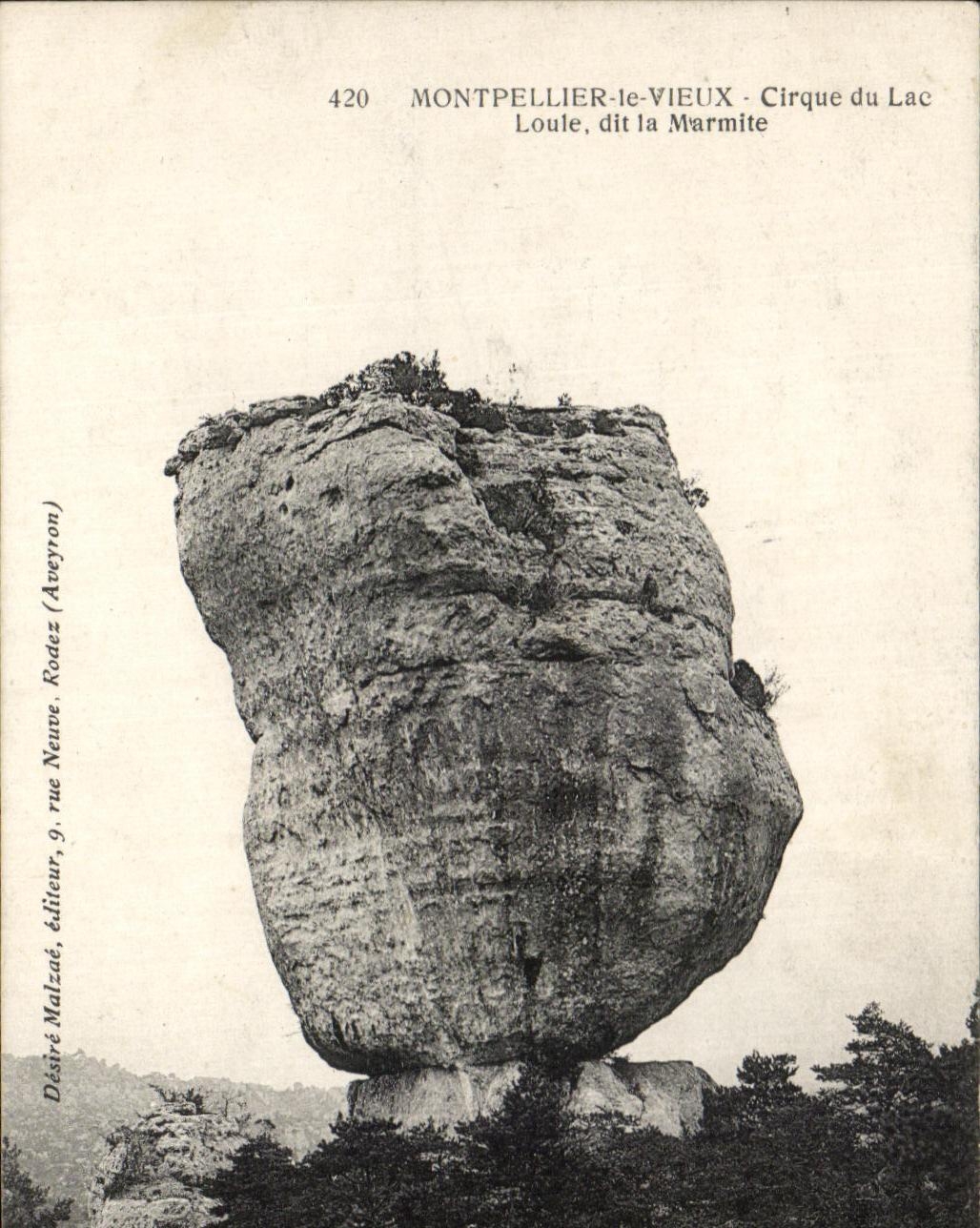 Montpellier-le-Vieux - Ansicht des Cirques des Lac Loule, genannt la Marmite — Désiré Malzaé, Verleger, rue Neuve, Aveyron, n°420