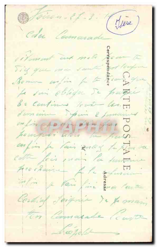 Voiron (Isère) — La Cathédrale et le Coleau de Vouise — Édition Sarret — Achterkant
