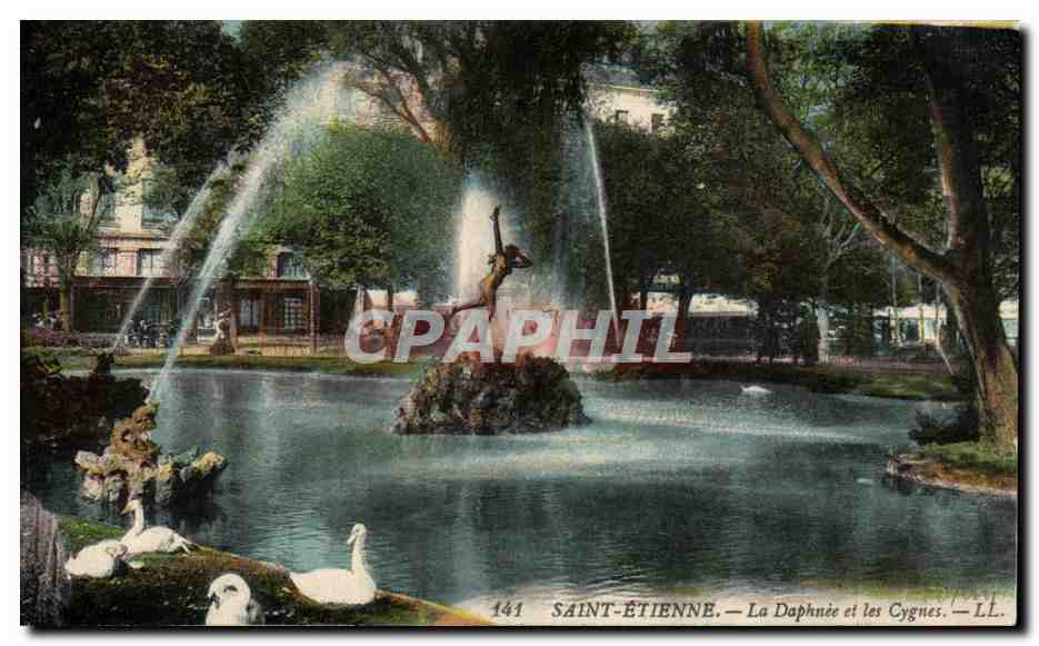 CPA Saint Etienne La Daphnee et les Cygnes