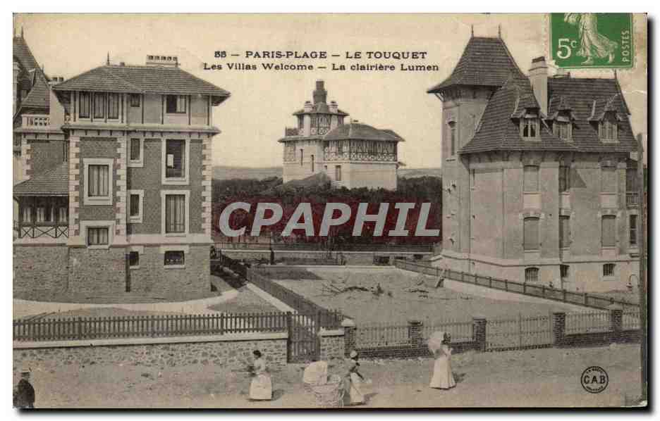 Vintage Postcard Paris Plage Le Touquet Les Villas Welcome La ciairiere Lumen