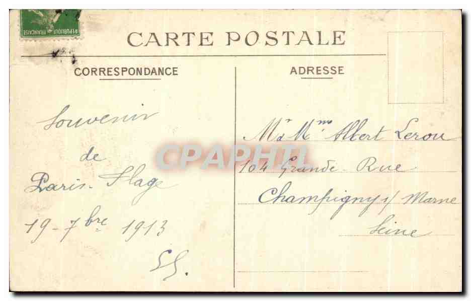 Vintage Postcard Paris Plage Le Touquet Les Villas Welcome La ciairiere Lumen — Back