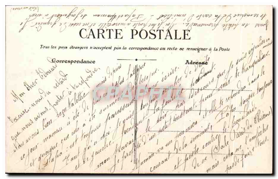 CPA Paris Ecluse De La Monnaie — Rückseite