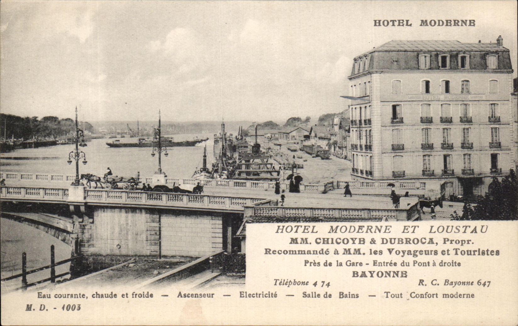 Bayonne - Hôtel Moderne et Loustau près de la gare — M.D. - 4003