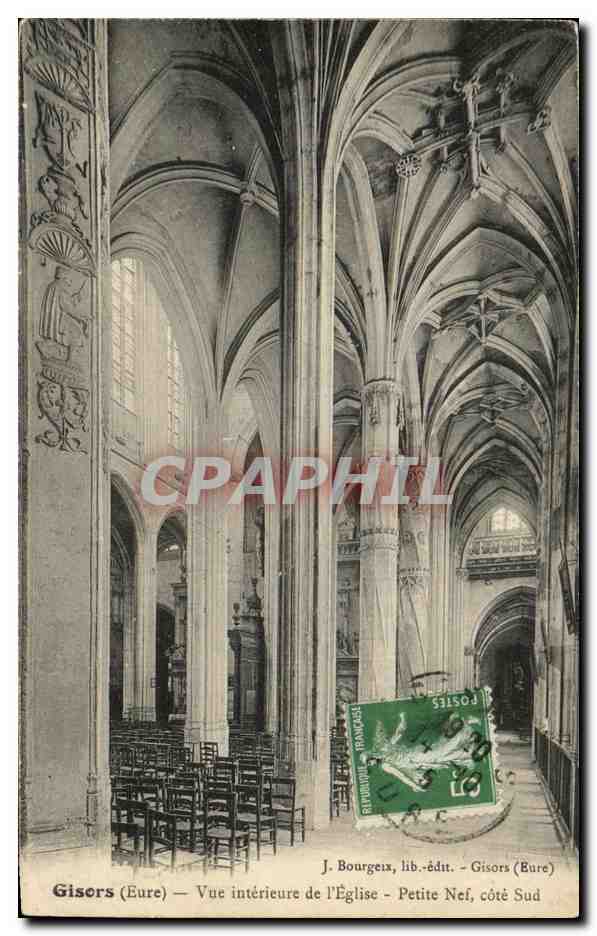 Gisors (Eure) — Vue intérieure de l'Église - Petite Neuf, côté Sud — J. Bourgeix, lib.-édit.