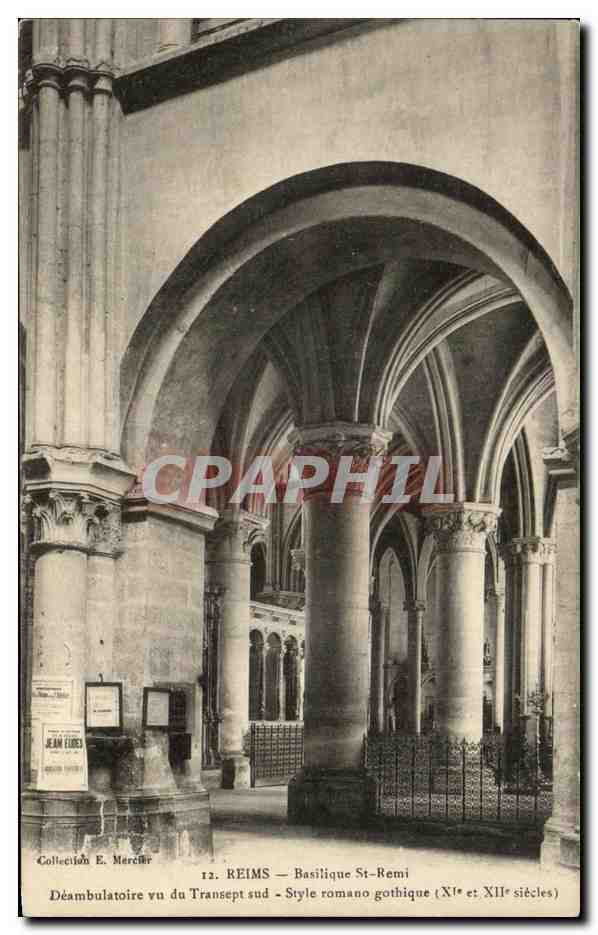 CPA Reims Basilique St Remi Deambulatoire Vu Du Transept Sud Style romano Gothique