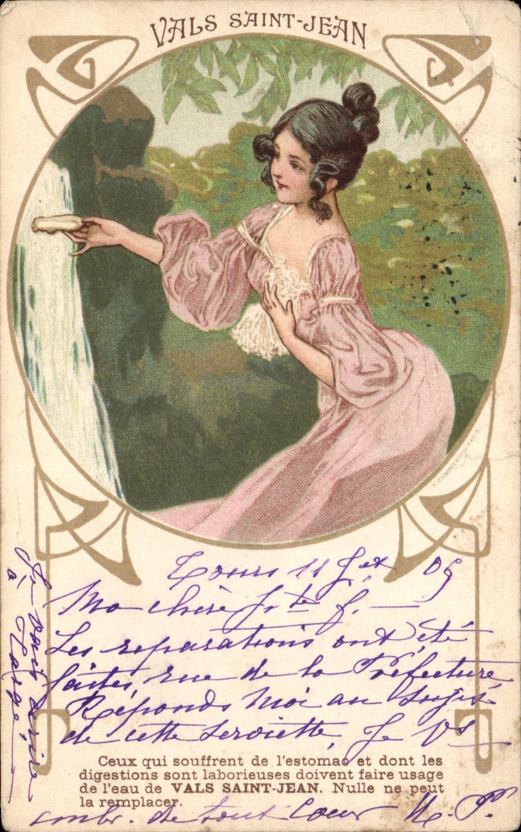 CPA Publicite Vals Saint jean Femme