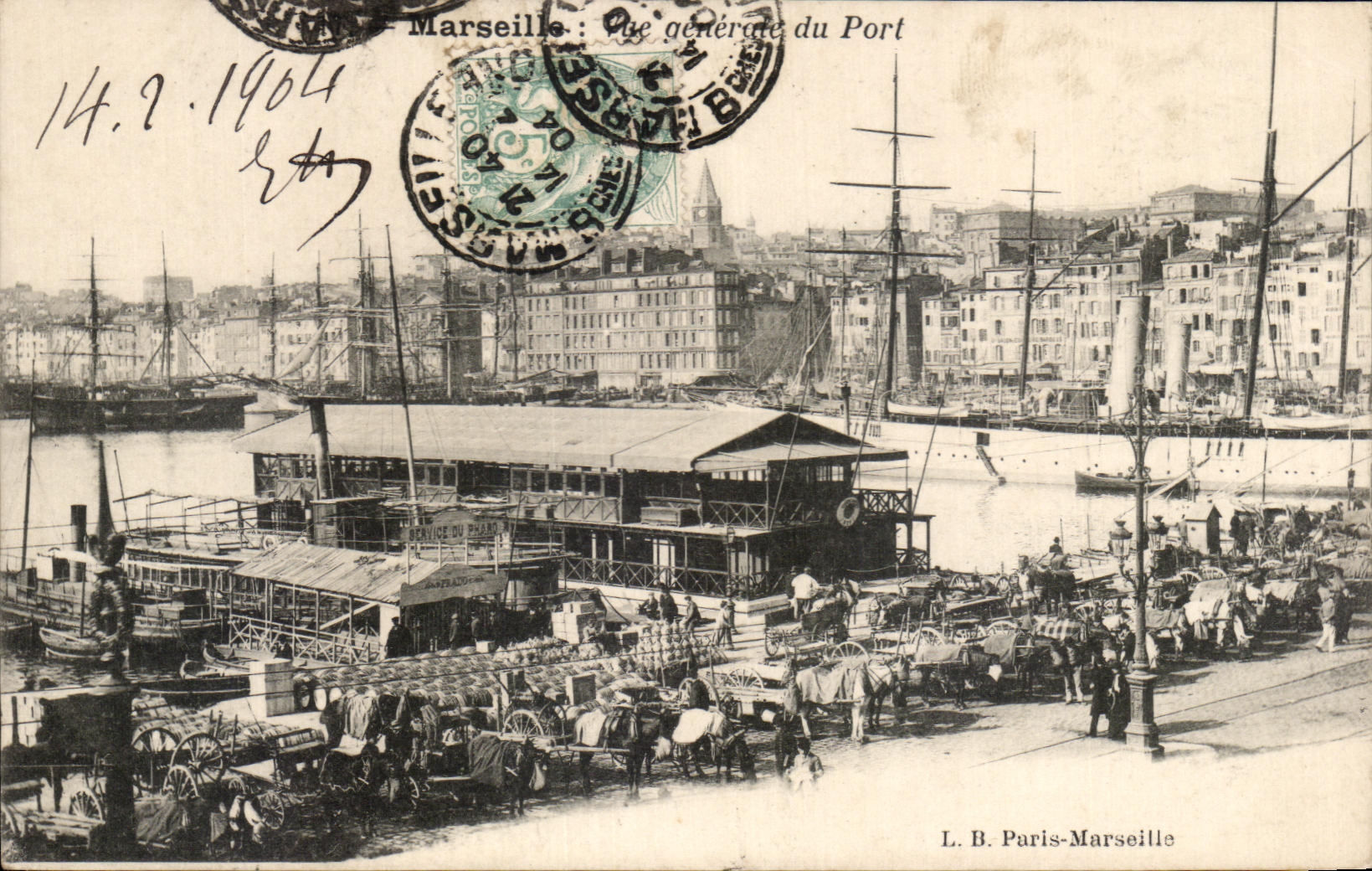 Marseille : Vue générale du Port — L. B. Paris-Marseille