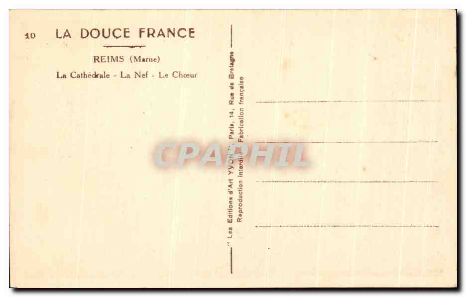 Reims - Die Kathedrale - Die Kirchenschiff - Der Chor — Rückseite