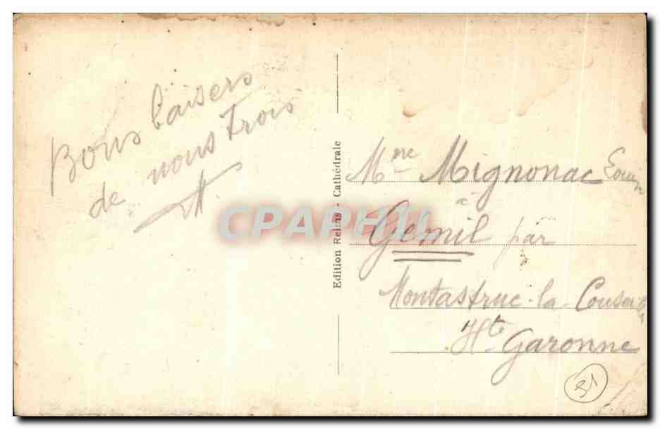 Reims - La Cathédrale après la Guerre — Édition Cathédrale, Montastruc-la-Couronne — Verso