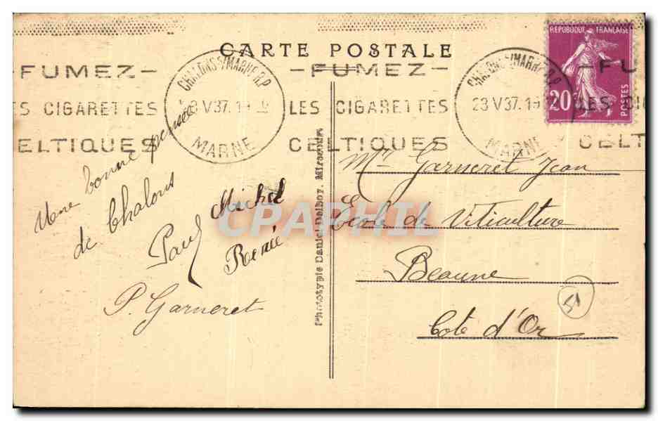 Chalons-sur-Marne — L'Hôtel de Ville — D. D. n°88 — Achterkant