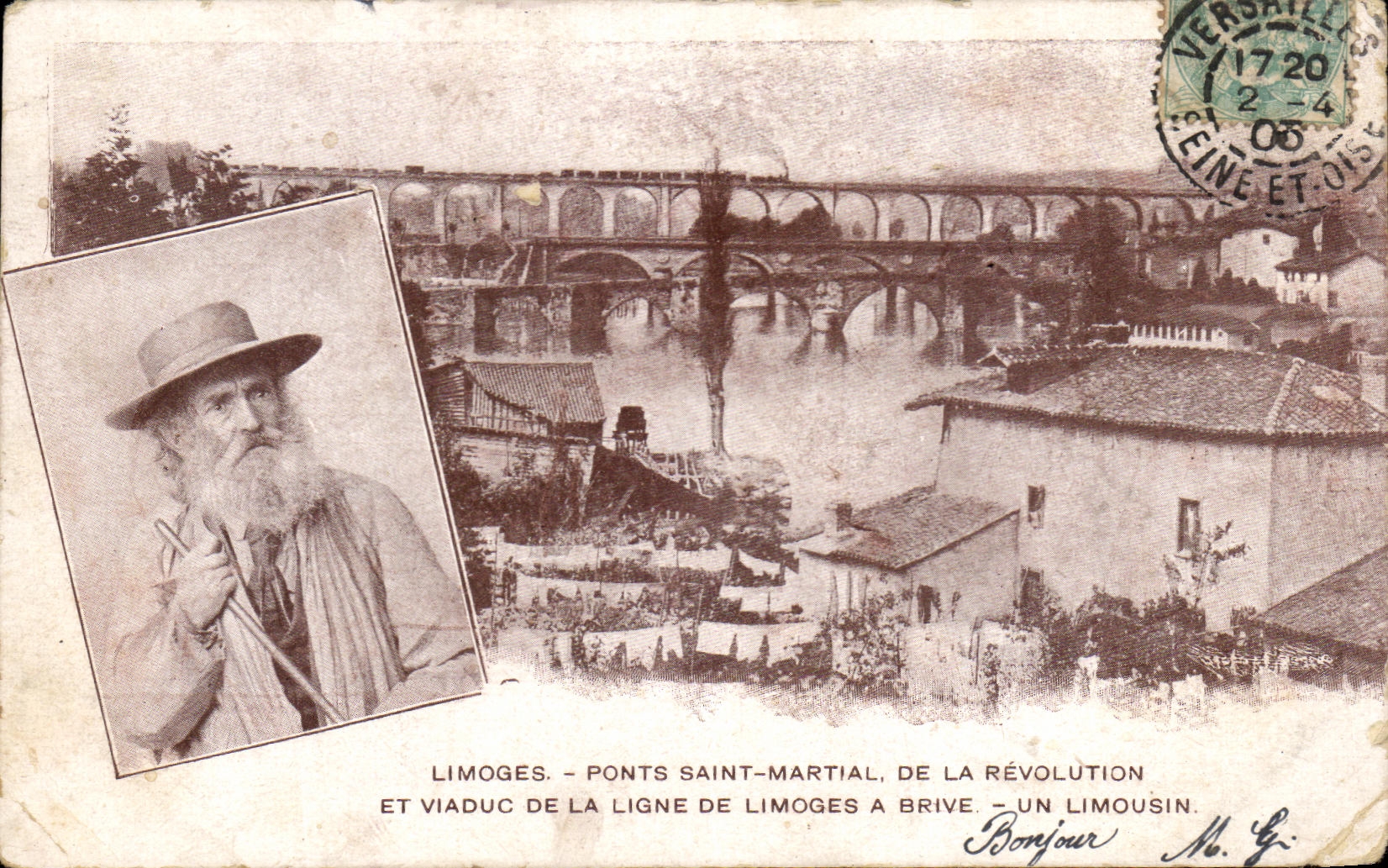 CPA Limoges Ponts saint Martial De La Revolution Et Viaduc De La Ligne de Limoges a Brive Un Limousin