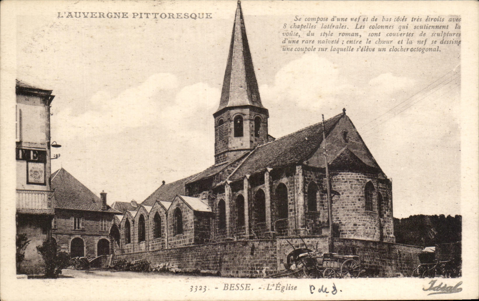 L'Auvergne pittoresque — Église de Bessé — Éditeur Ideal, n°3323