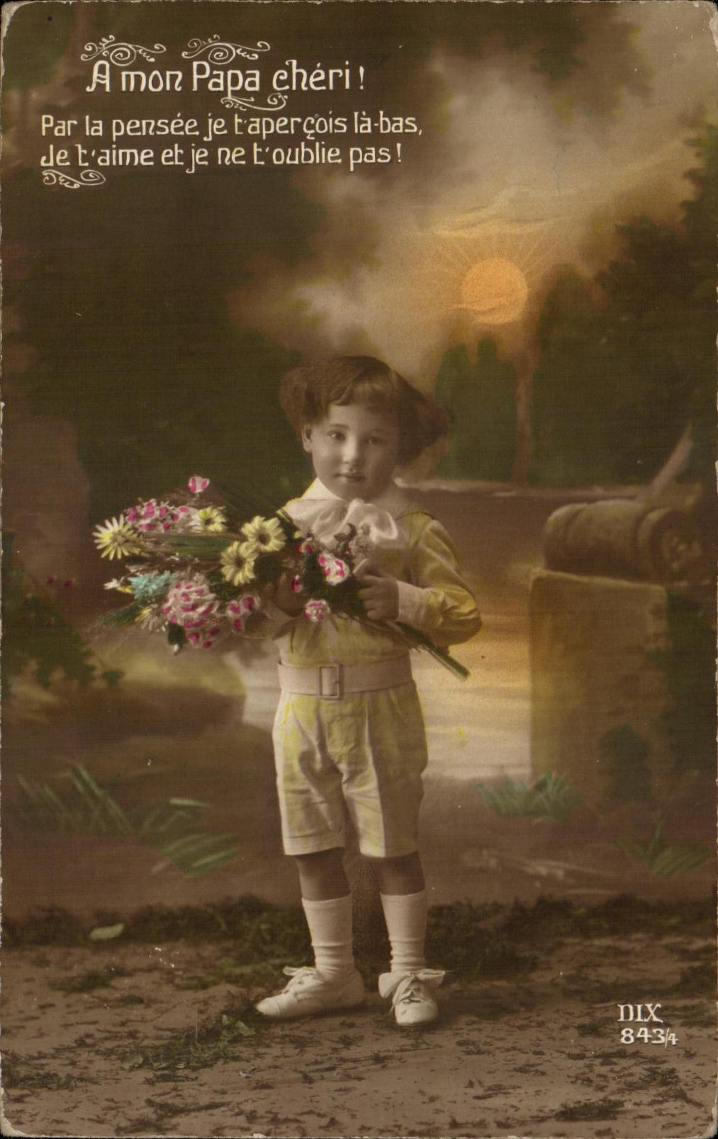 CPA Fantaisie Enfant Garcon A Mon Papa Cheri 