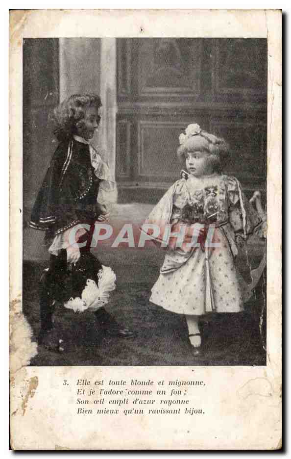 CPA Fantaisie Enfants Elle est toule blonde et mignonne Costume