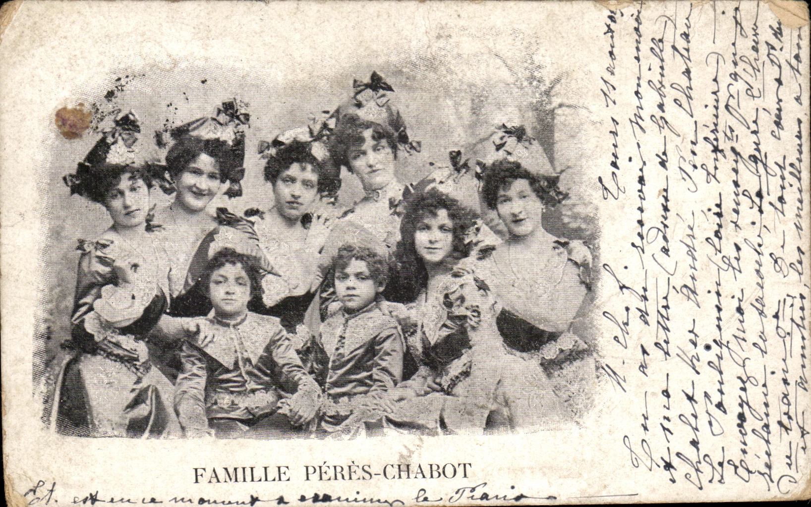 CPA Famille Peres Chabot Jumeaux Twins 
