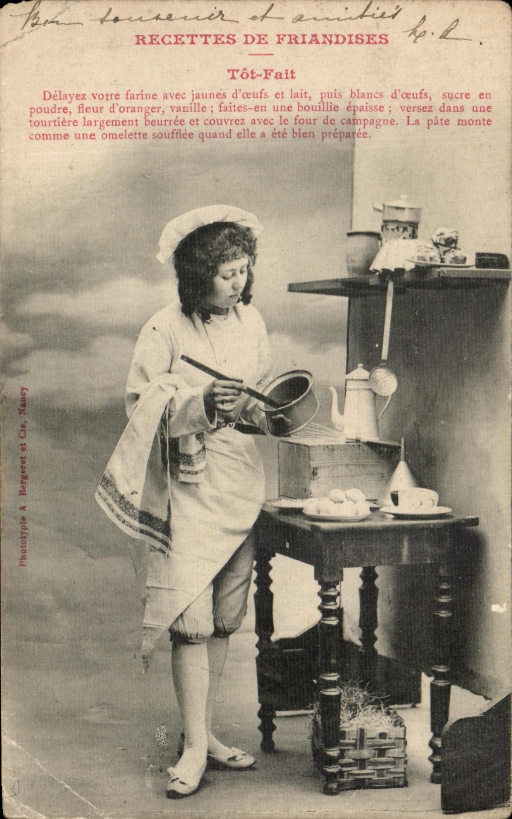 CPA Recettes De Friandises Tot Fait Cuisinier 