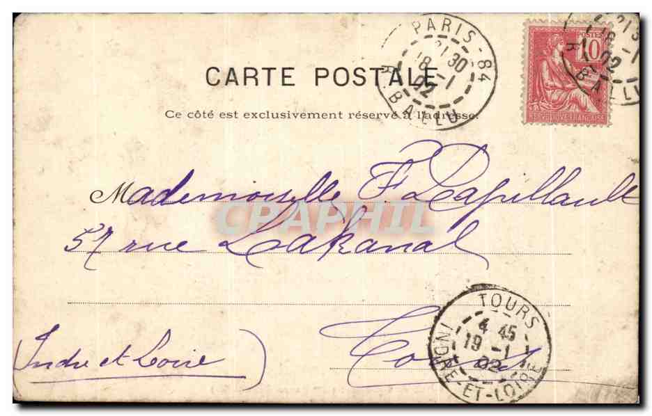 CPA Mort du buc de Reichstadt Sarah Bernhardt Theatre L'aiglon — Verso
