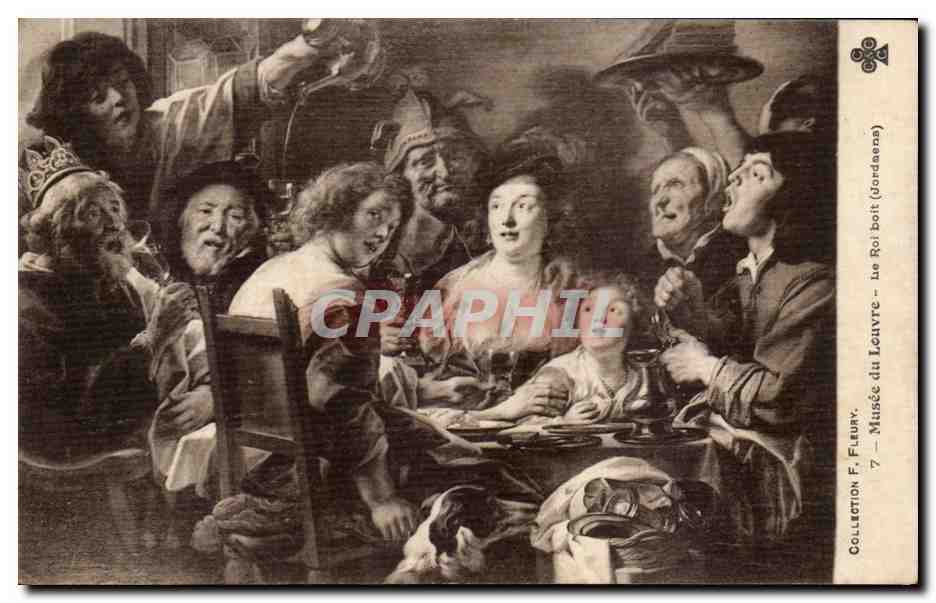 CPA Collection F Fleury Musee du Louvre Lie Roi boit Jorsens 