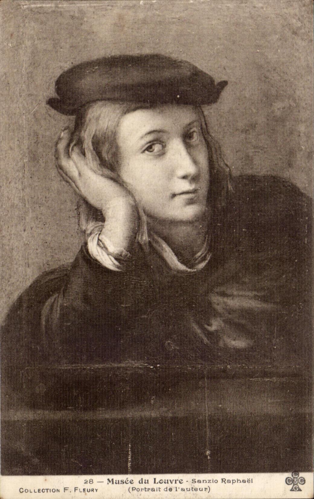 CPA Musee du Louvre Sanzio Raphael Portrait de l'auter