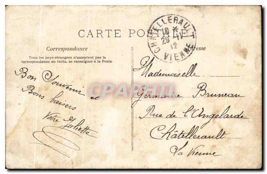CPA Couple Enfant — Verso