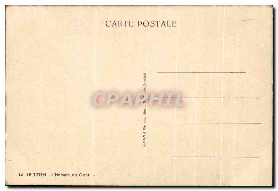 Le Titien - L'Homme au Gant — Braun & Cie, Imp. M. Housse-Dornach — Verso