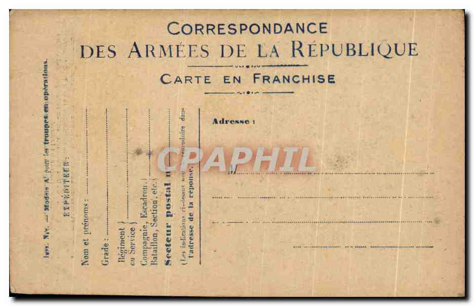 Correspondance des armees Emprunt Victoire Militaria  — Rückseite