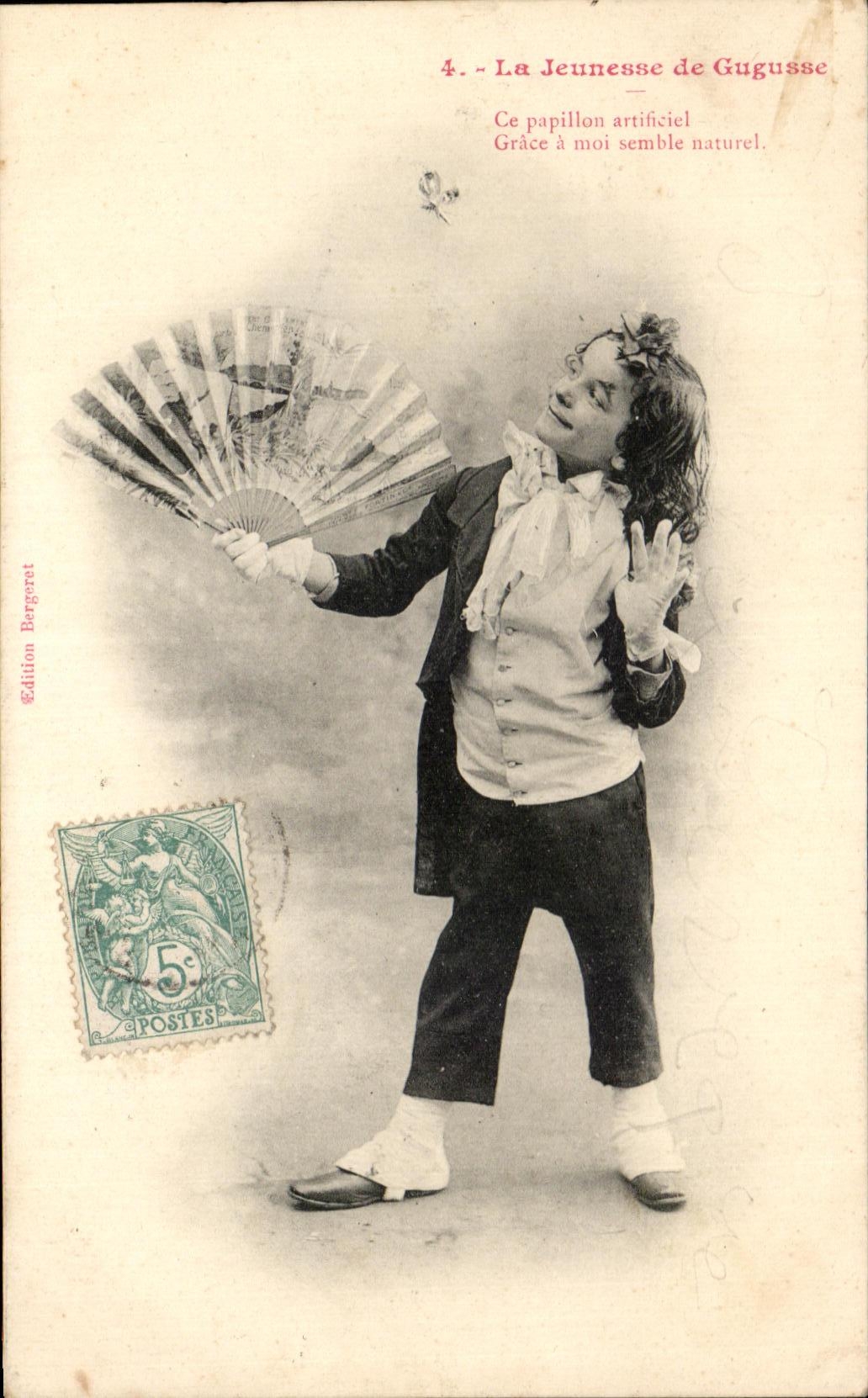CPA La Jeunesse de Gugusse Ce Papillon atificiel Eventail
