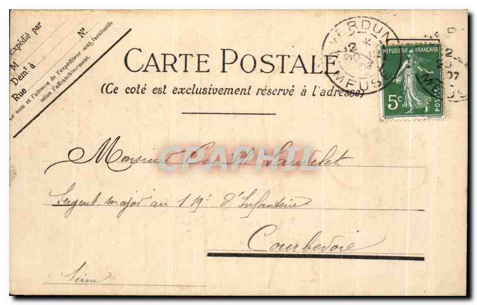 Verdun — Vue sur la Meuse, Mess des Officiers, Tour Chaussée, Théâtre — TONGIMED-ANGOULÊME — Verso