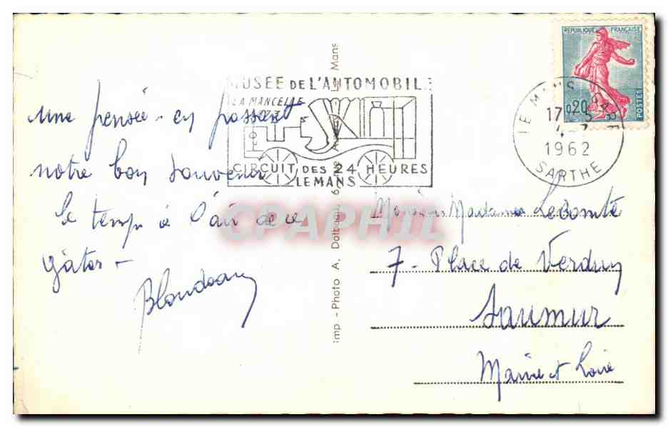 CPA La Sarthe Ses jeunes Gourmets enfant — Verso