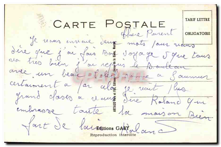 CARTE SYSTEMe Relevez L'Abat Jour Et Vous Verrez Paray le Monial — Rückseite