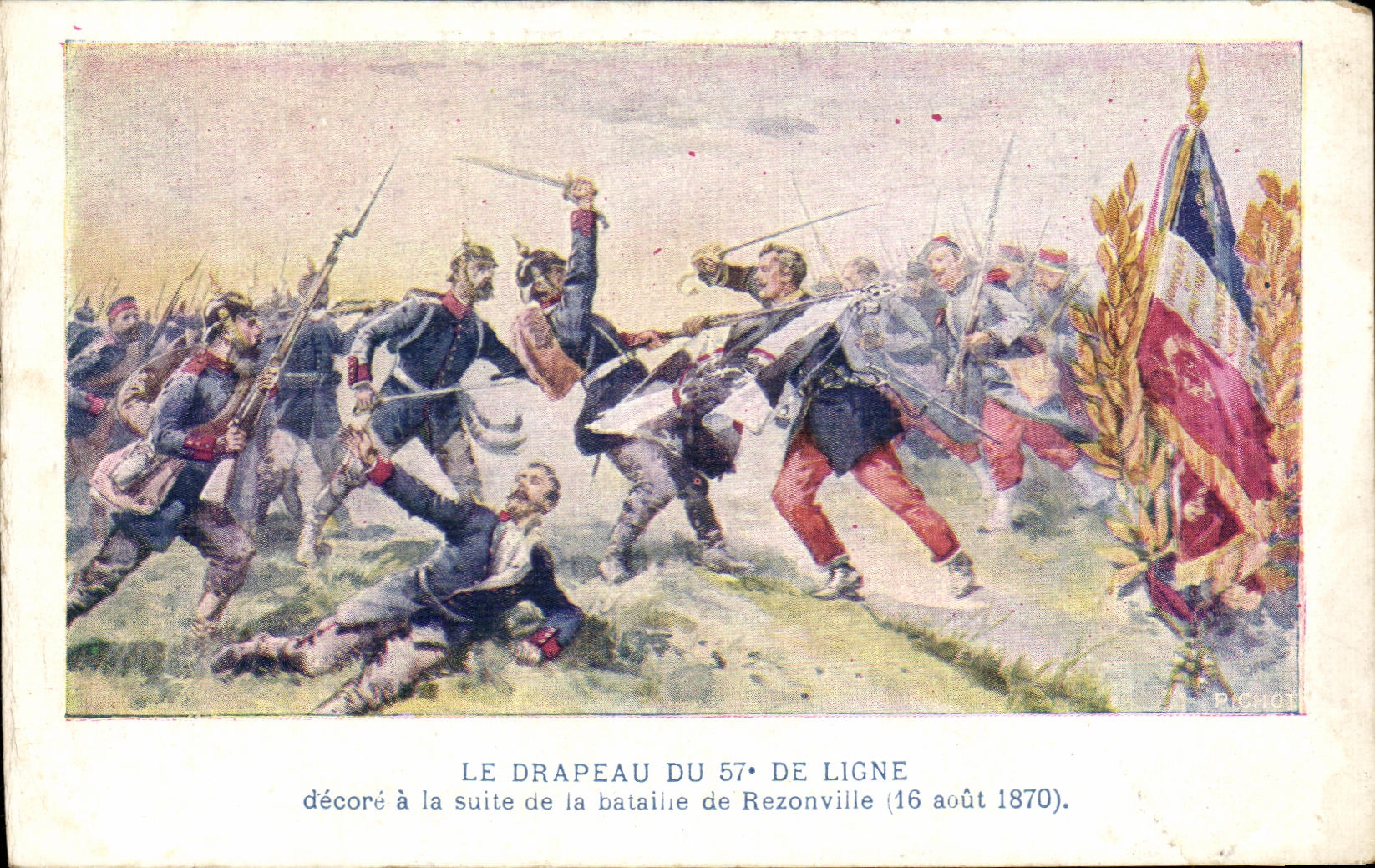 Bataille de Rezonville — Drapeau du 57e de Ligne décoré — Richot