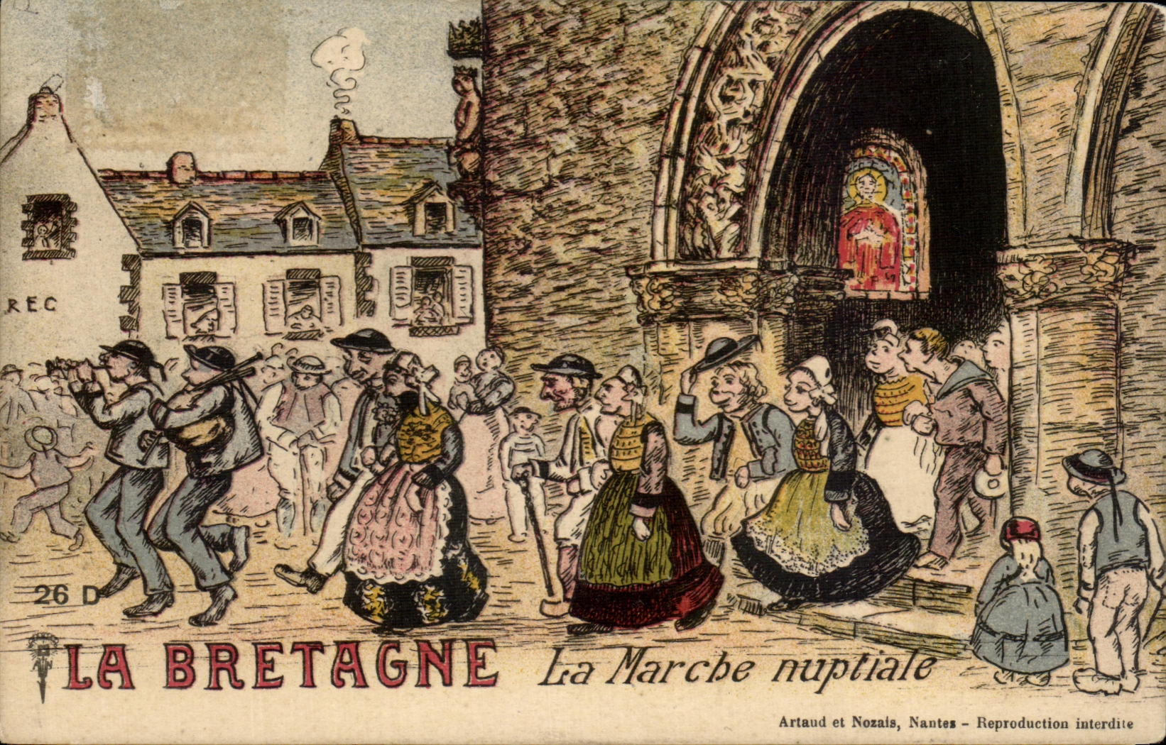 CPA La Bretagne La Marche nuptiale Folklore Costume