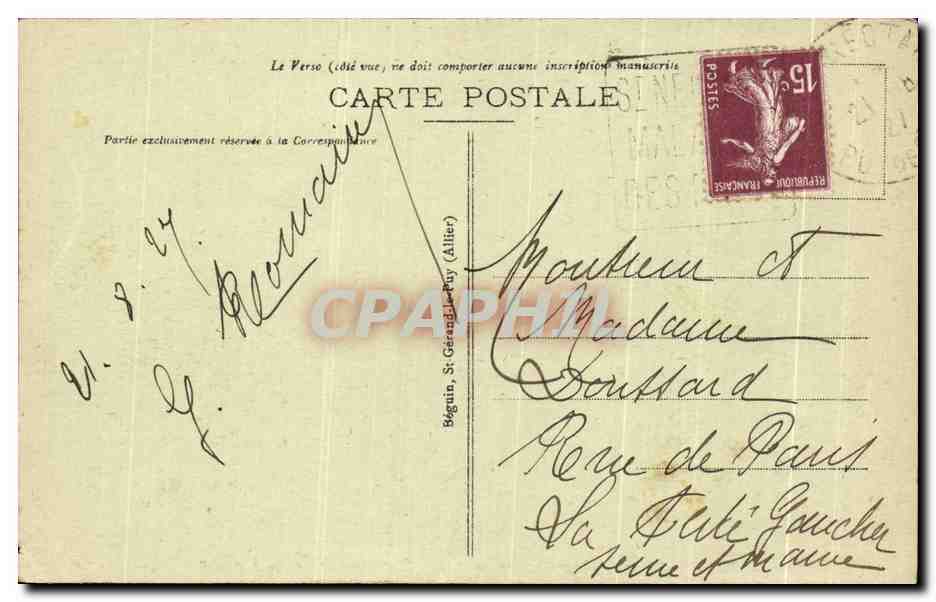 CPA La Bourboule Boulevard George Clemenceau L'Etablissement thermal et le Puy Gros  — Rückseite