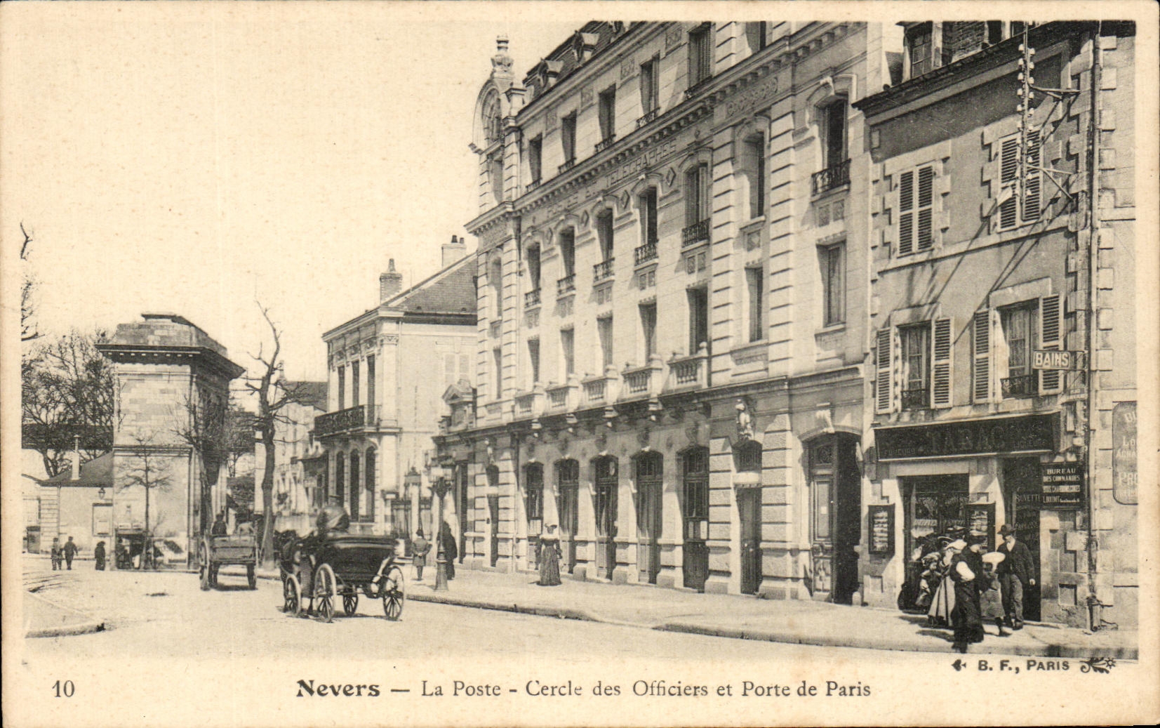 CPA Nevers La Poste Cercle Des Officiers Et Porte De Paris