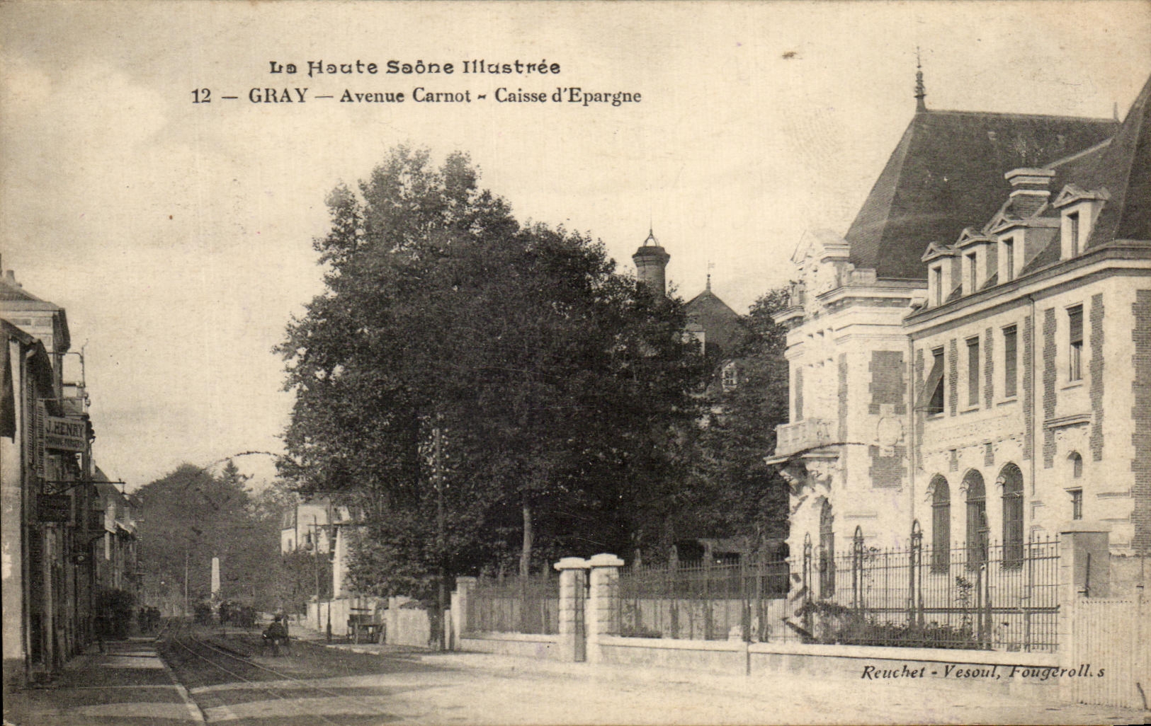 CPA Gray Le Haute Saone Illustree Gray Avenue Carnot Caisse D'Epargne
